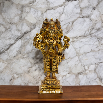 Buy Solid Braas Trideva Brahma Vishnu Mahesh Idol - 16 cm Nikuressence