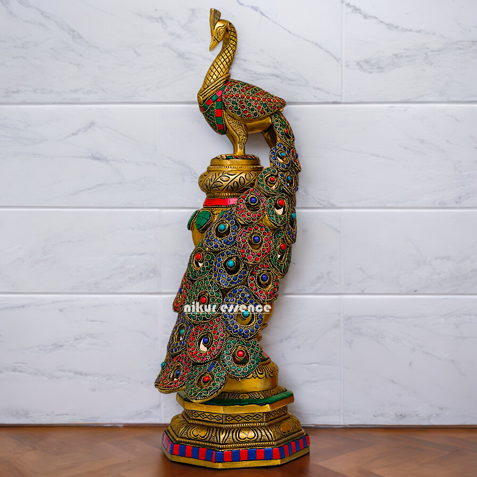 Buy Peacock Idol with Stone Work - 51 cm Nikuressence