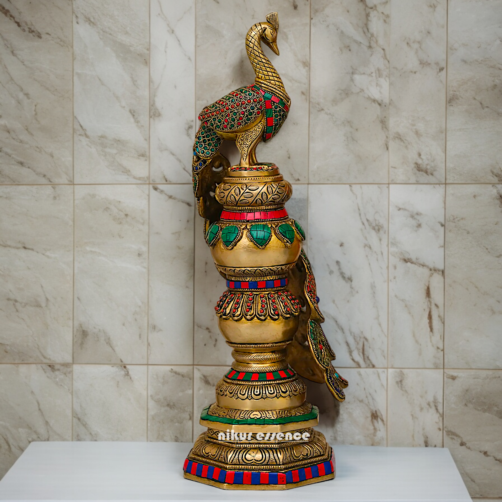 Buy Peacock Idol with Stone Work - 51 cm Nikuressence