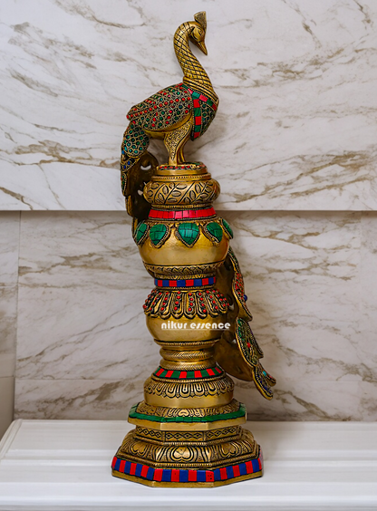Buy Peacock Idol with Stone Work - 51 cm Nikuressence