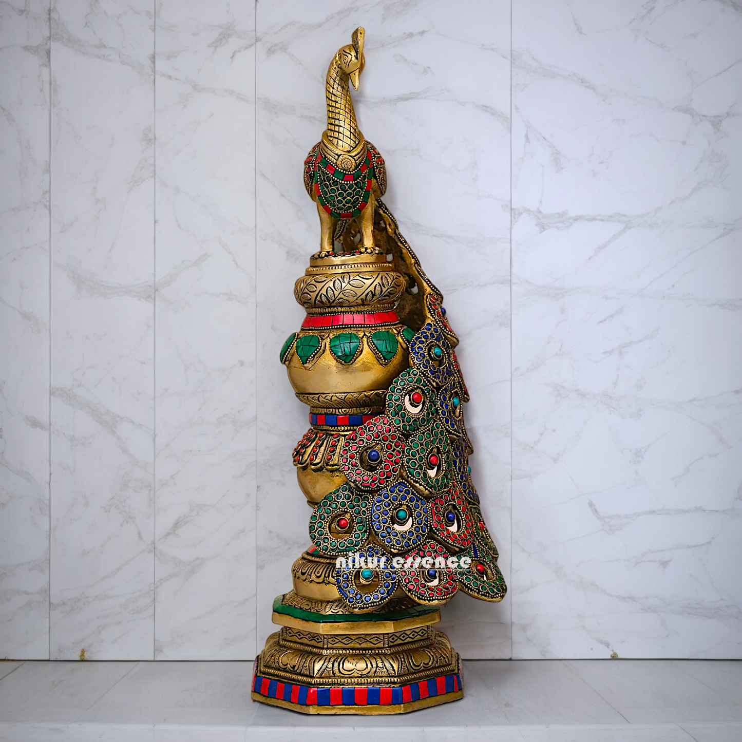 Buy Peacock Idol with Stone Work - 51 cm Nikuressence