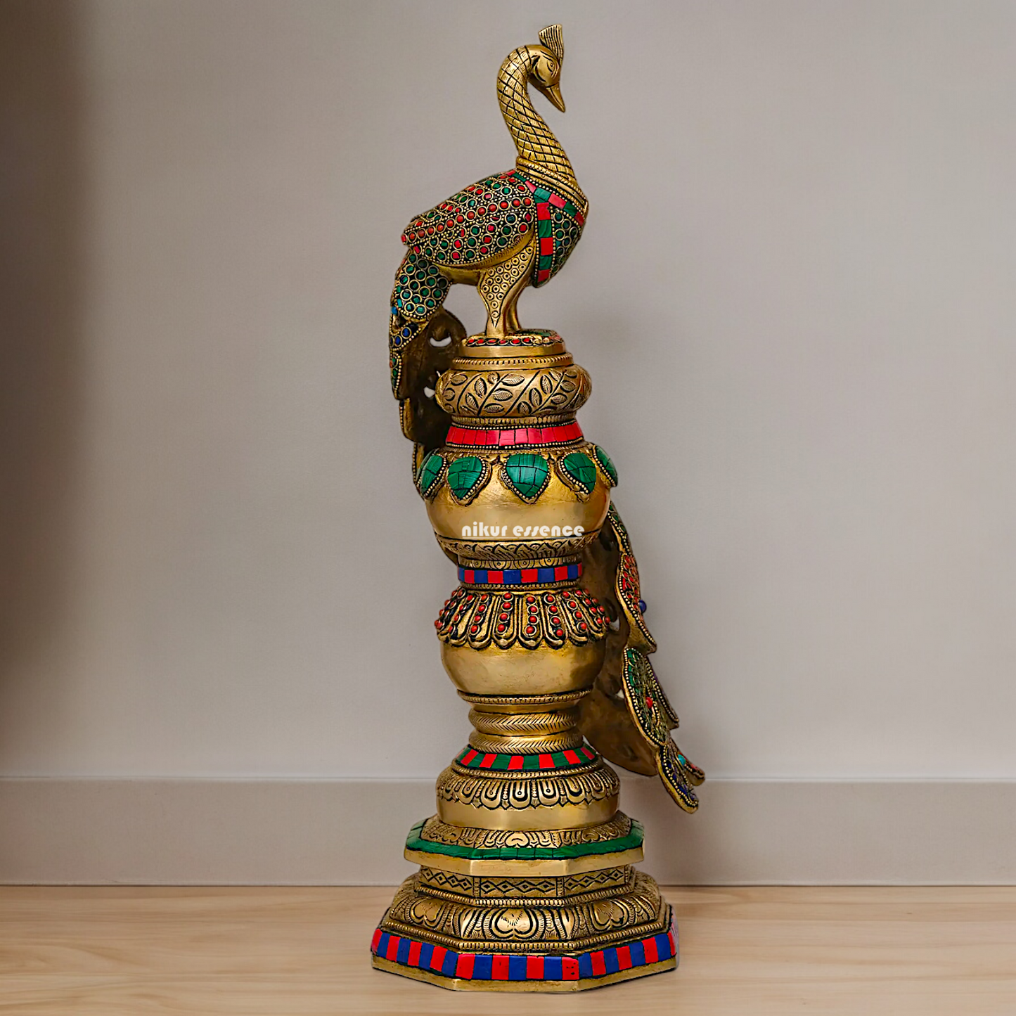Buy Peacock Idol with Stone Work - 51 cm Nikuressence