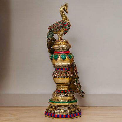 Buy Peacock Idol with Stone Work - 51 cm Nikuressence