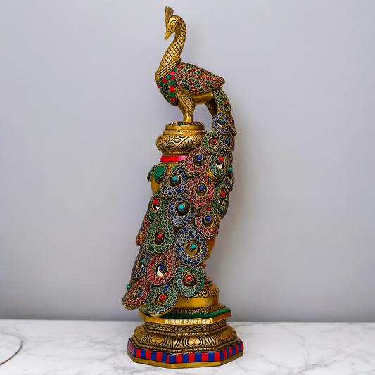 Buy Peacock Idol with Stone Work - 51 cm Nikuressence