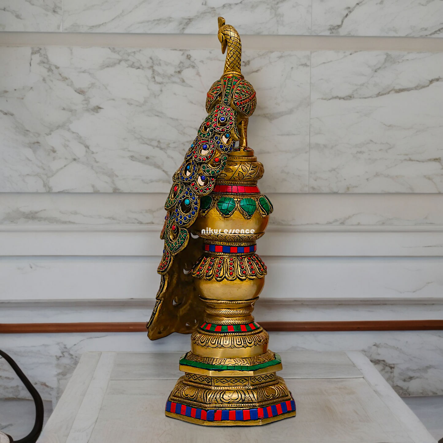 Buy Peacock Idol with Stone Work - 51 cm Nikuressence