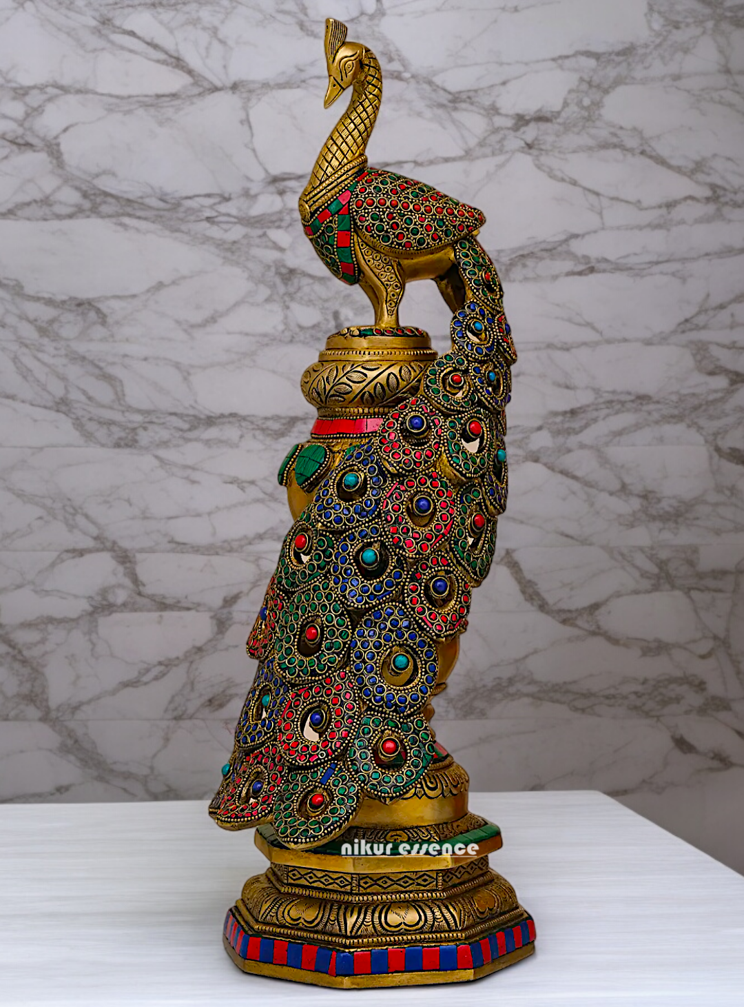 Buy Peacock Idol with Stone Work - 51 cm Nikuressence