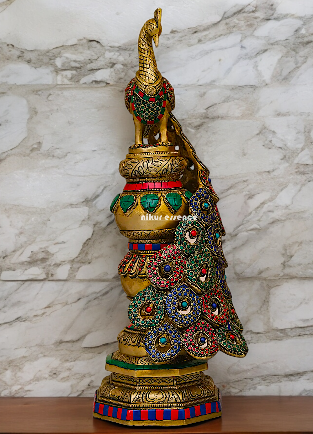 Buy Peacock Idol with Stone Work - 51 cm Nikuressence