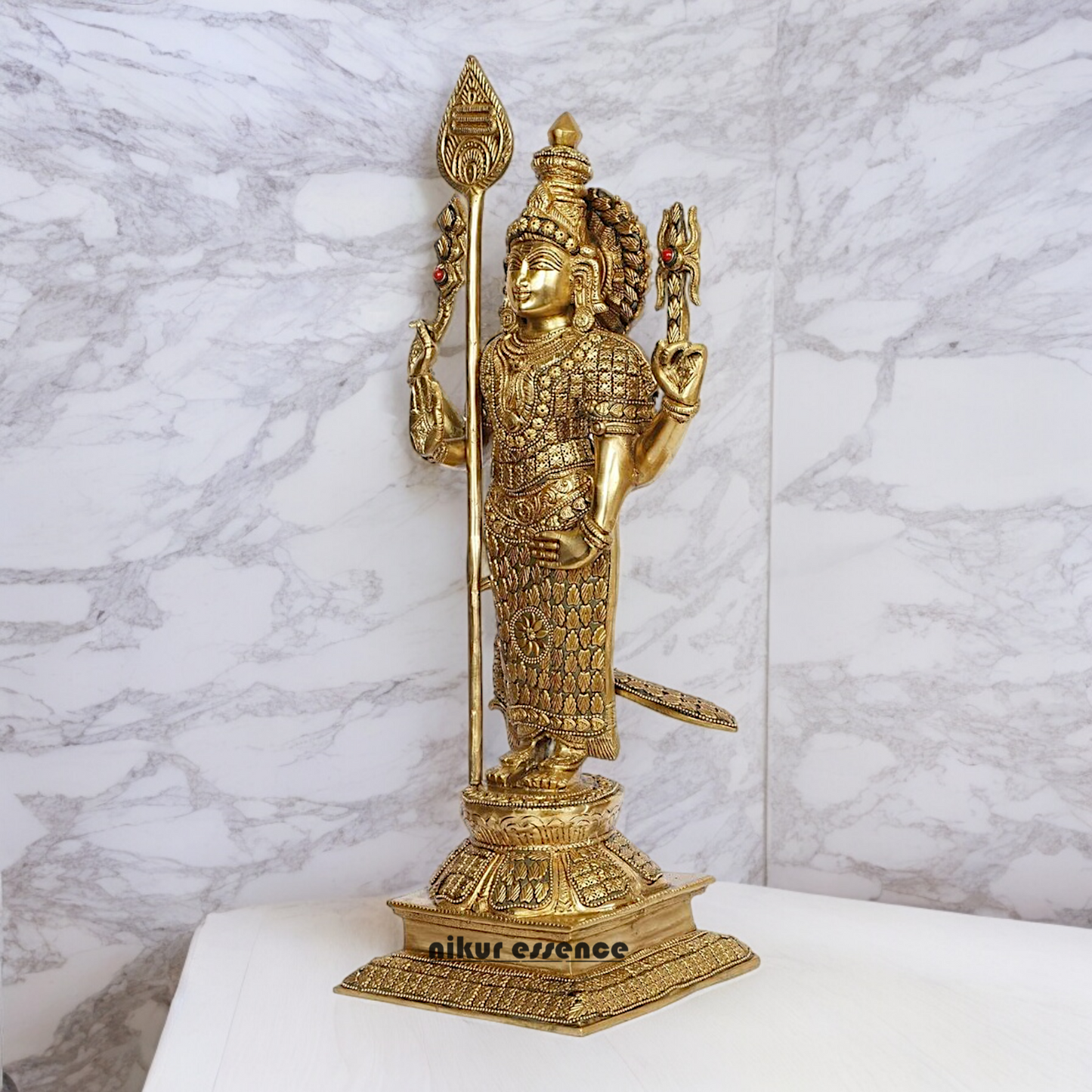 Pure Braas Murugan Standing Idol - 18 Inches Nikuressence