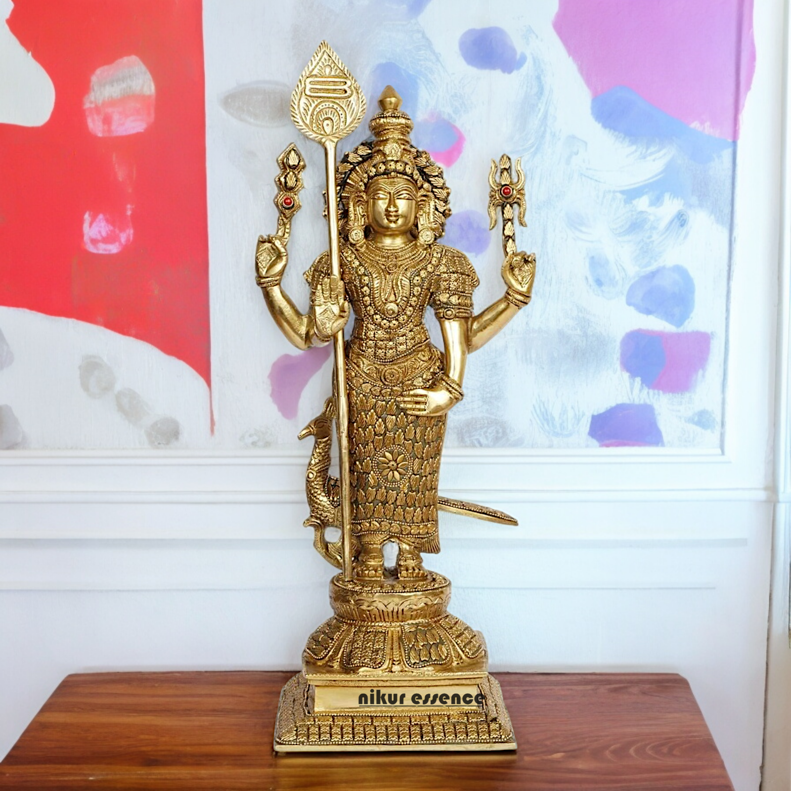 Pure Braas Murugan Standing Idol - 18 Inches Nikuressence
