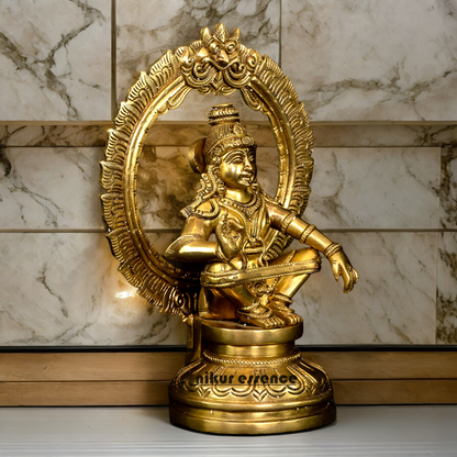 Solid Braas Ayyappa sitting idol - 26.4 cm Nikuressence