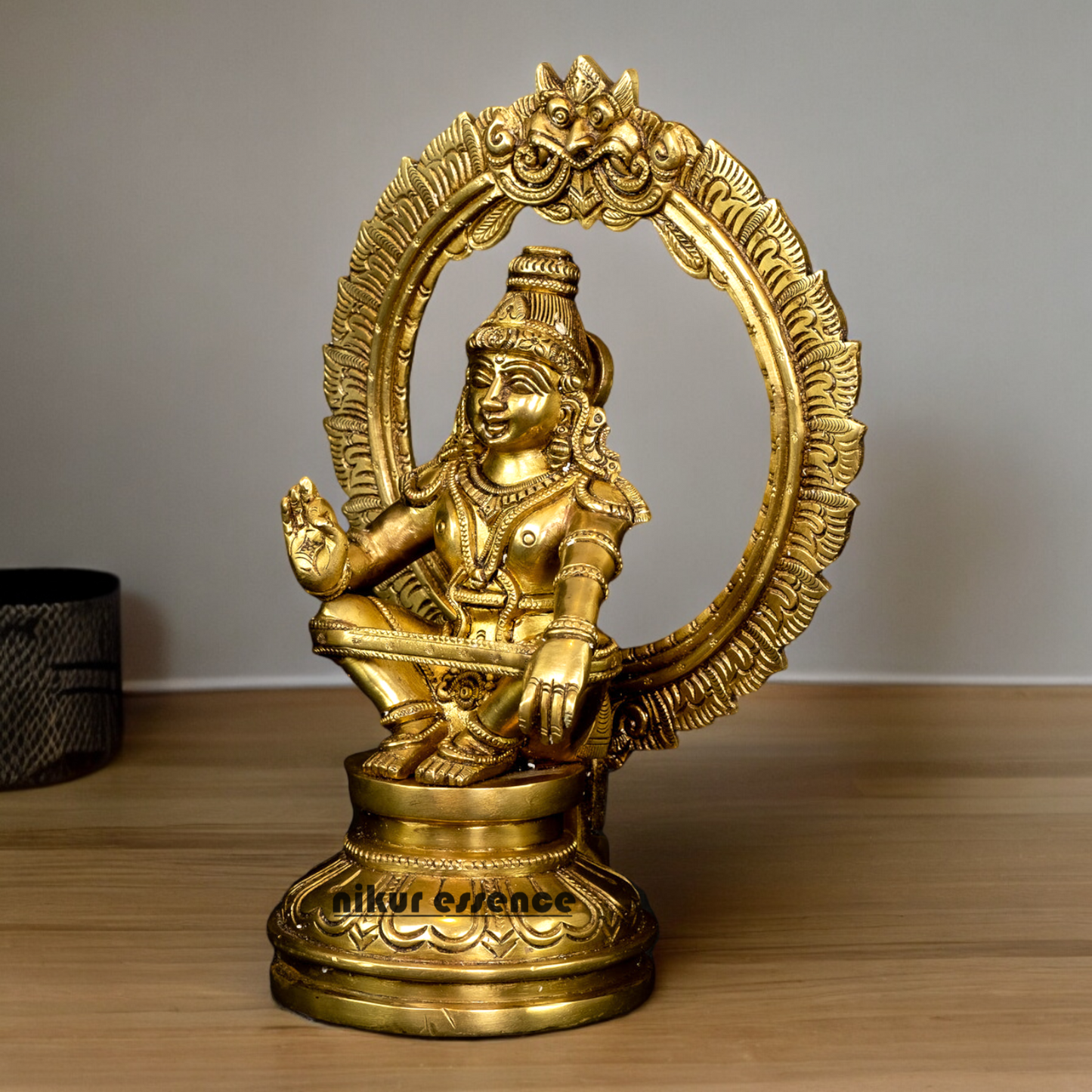 Solid Braas Ayyappa sitting idol - 26.4 cm Nikuressence