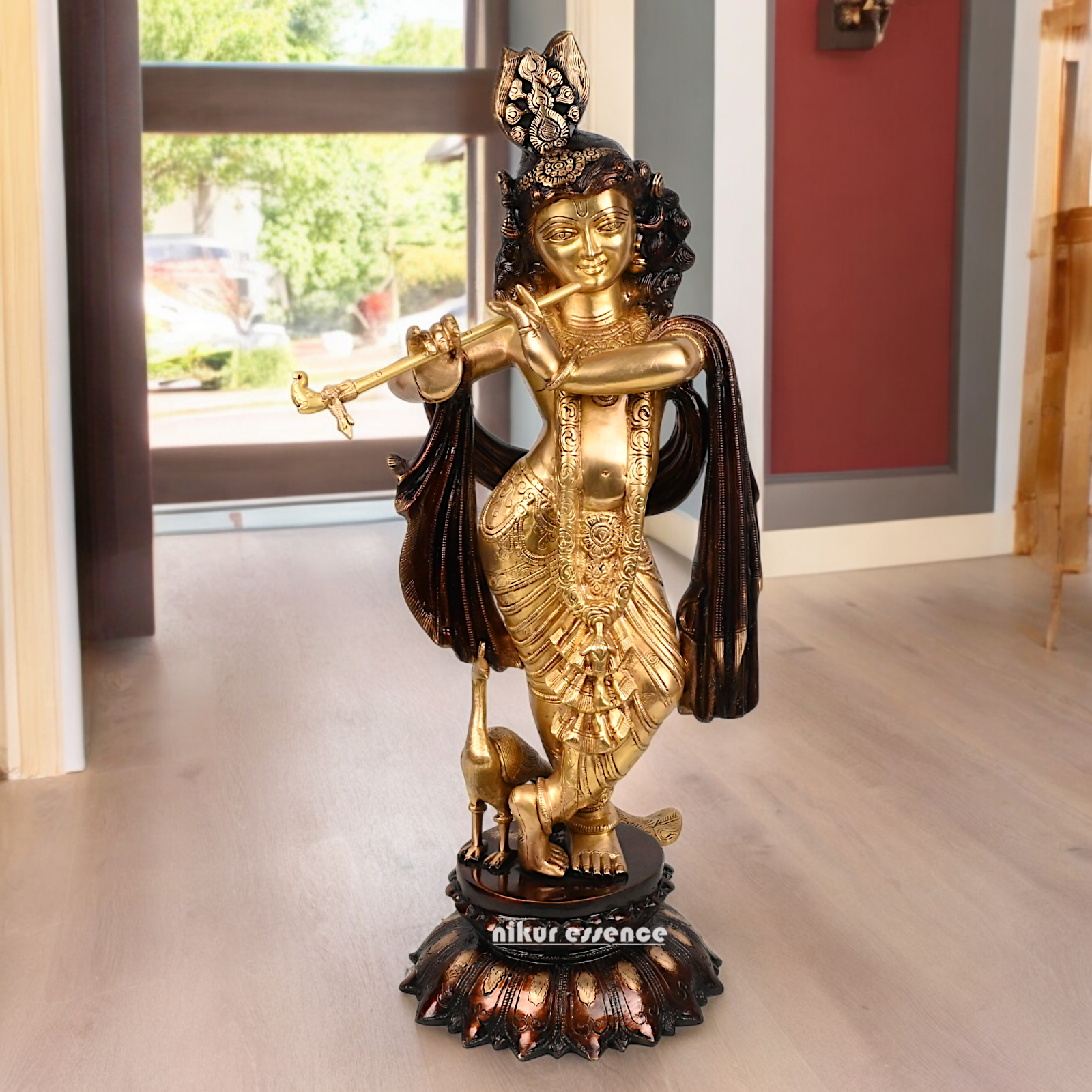 Online Braas Krishna Standing with Playing Flute - 68.5 cm Nikuressence