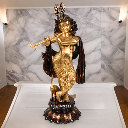 Online Braas Krishna Standing with Playing Flute - 68.5 cm Nikuressence