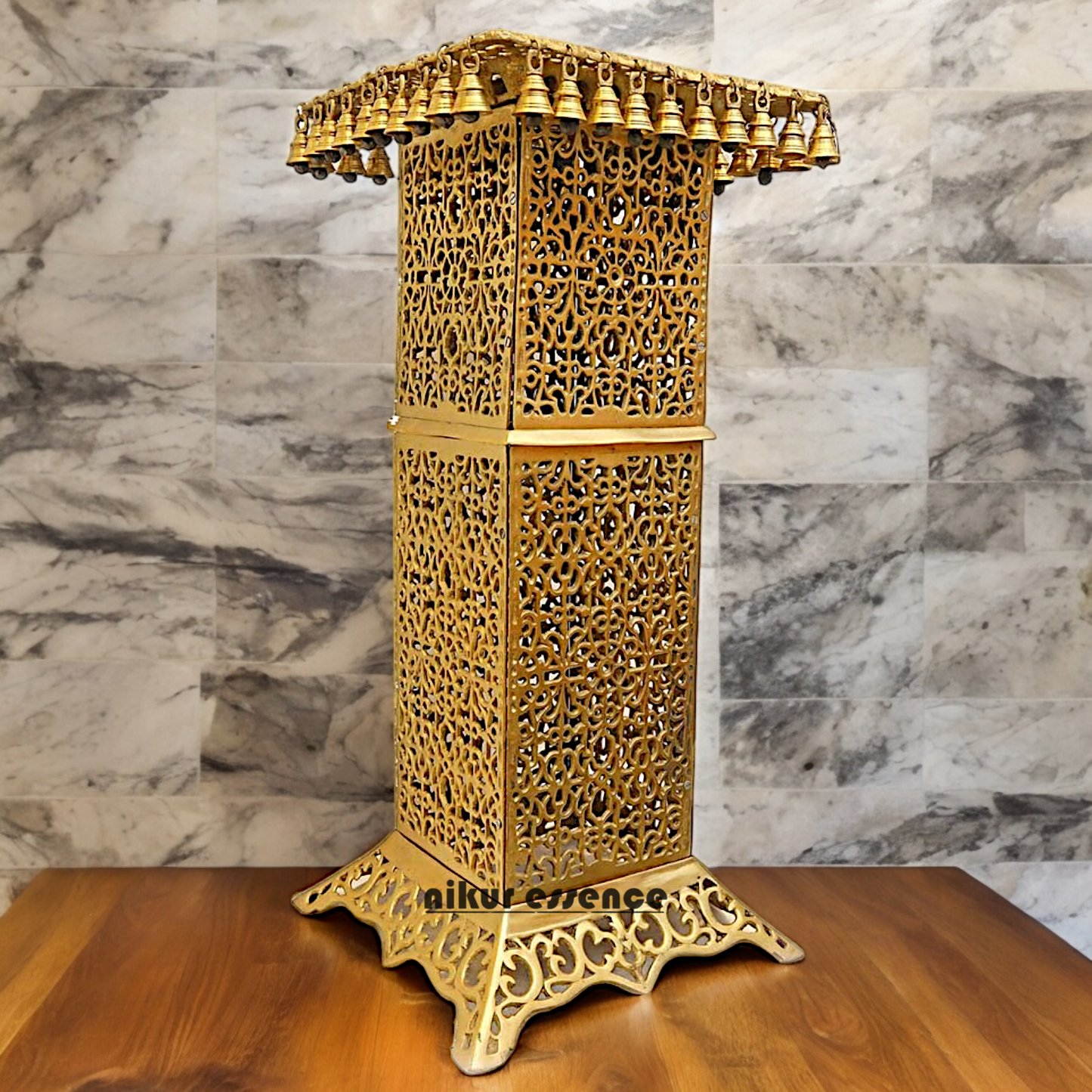Large Solid Brass Tall Chowki - 81.5 cm Nikuressence