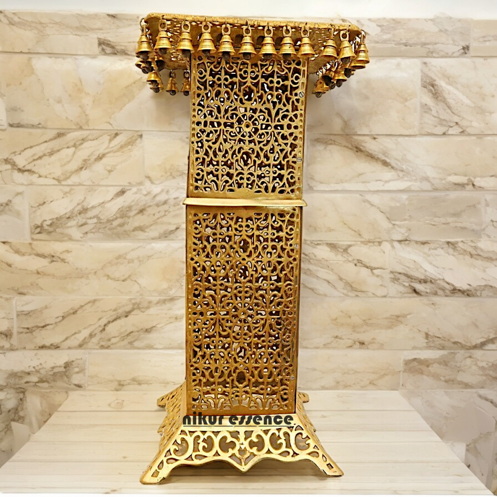Large Solid Brass Tall Chowki - 81.5 cm Nikuressence