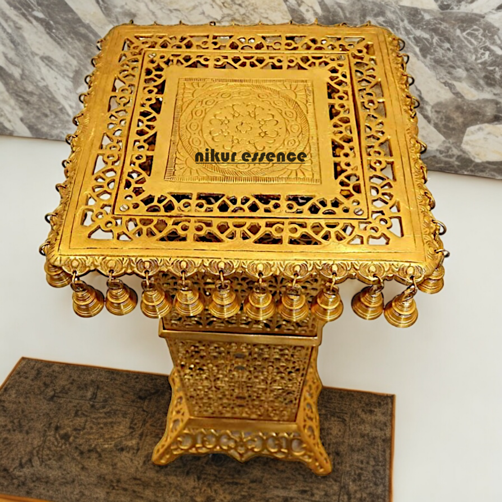 Large Solid Brass Tall Chowki - 81.5 cm Nikuressence