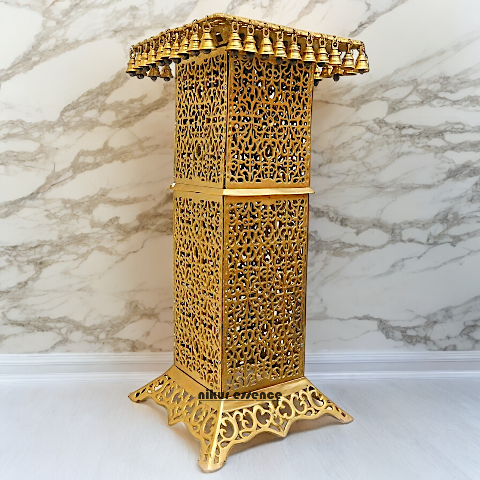 Large Solid Brass Tall Chowki - 81.5 cm Nikuressence
