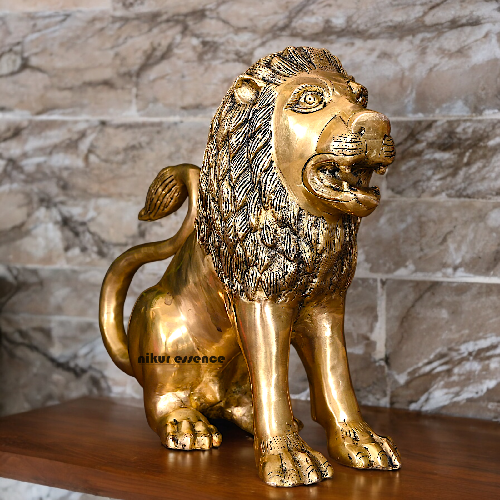 Buy Solid Braas lion statue - 11 inch Height Nikuressence