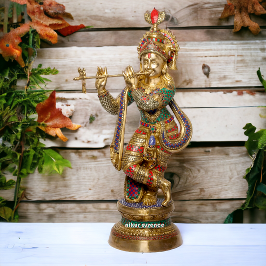 Buy Online Krishna murli with Stone work Idol - 89 cm Nikuressence