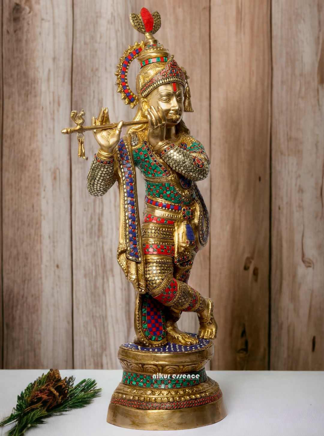 Buy Online Krishna murli with Stone work Idol - 89 cm Nikuressence