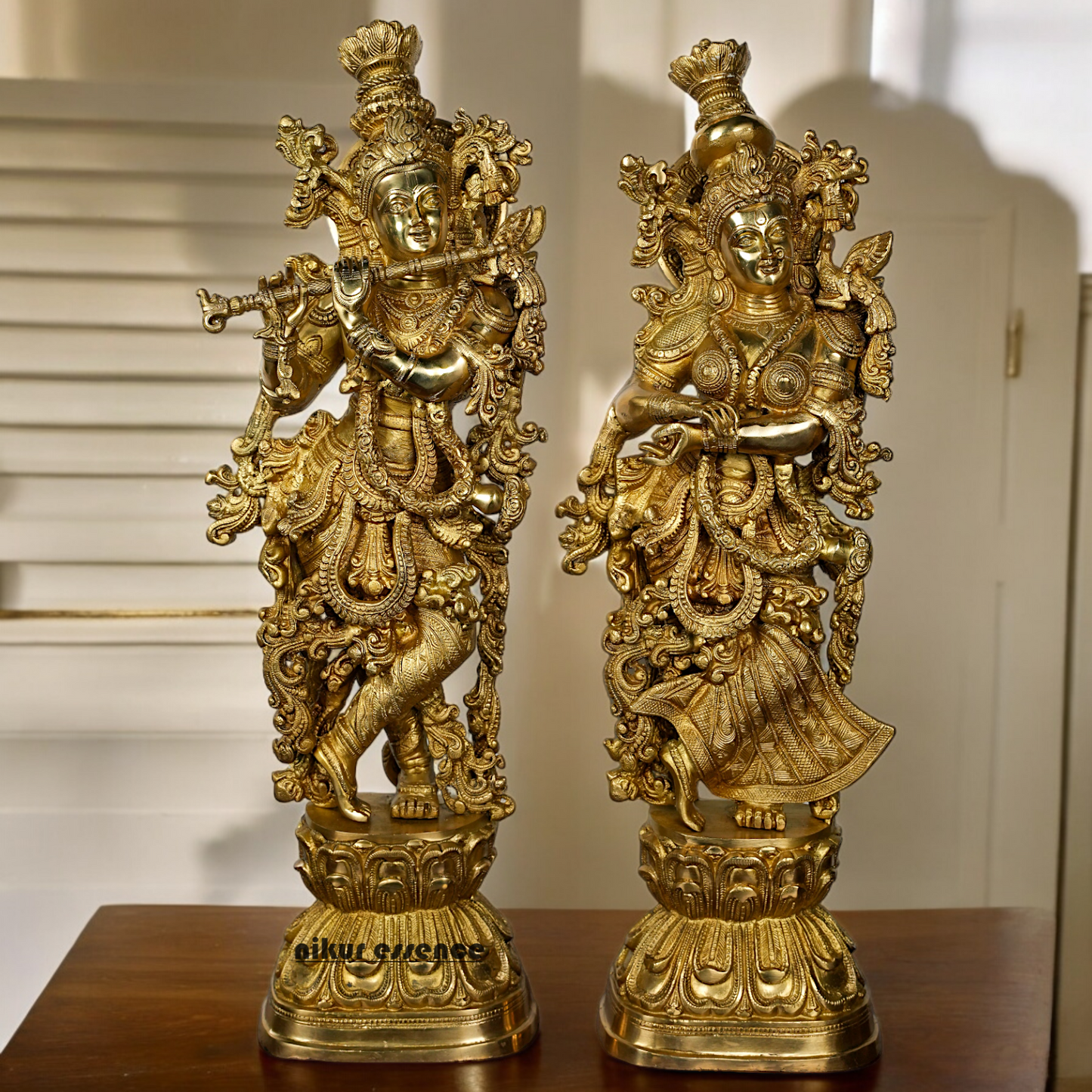 Solid Brass Radha Krishna Standing Idol - 29 inches Nikuressence