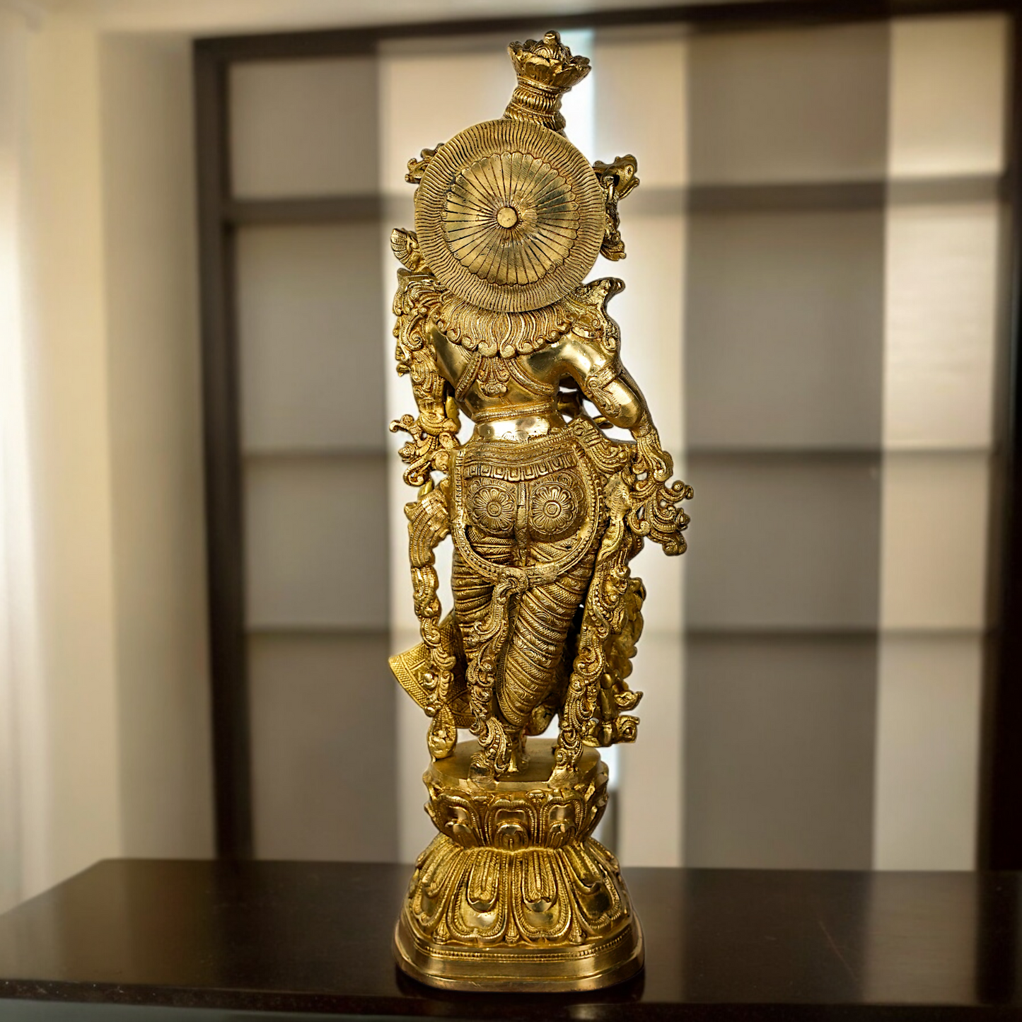 Solid Brass Radha Krishna Standing Idol - 29 inches Nikuressence