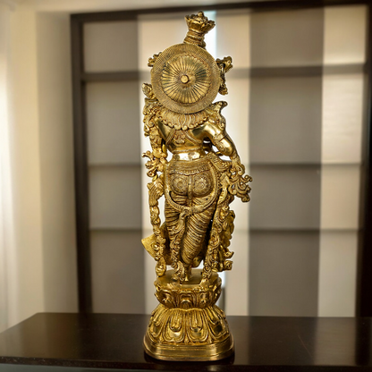 Solid Brass Radha Krishna Standing Idol - 29 inches Nikuressence