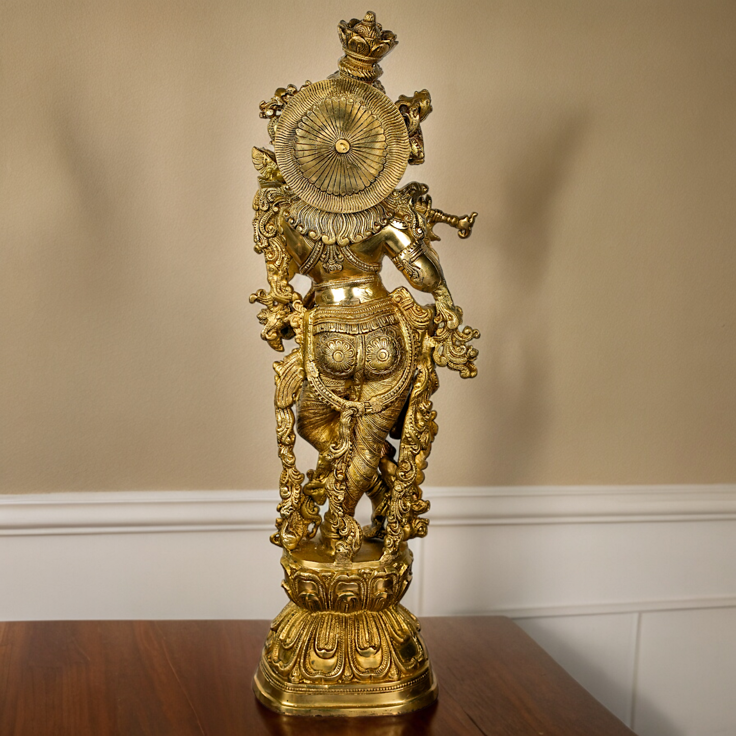 Solid Brass Radha Krishna Standing Idol - 29 inches Nikuressence