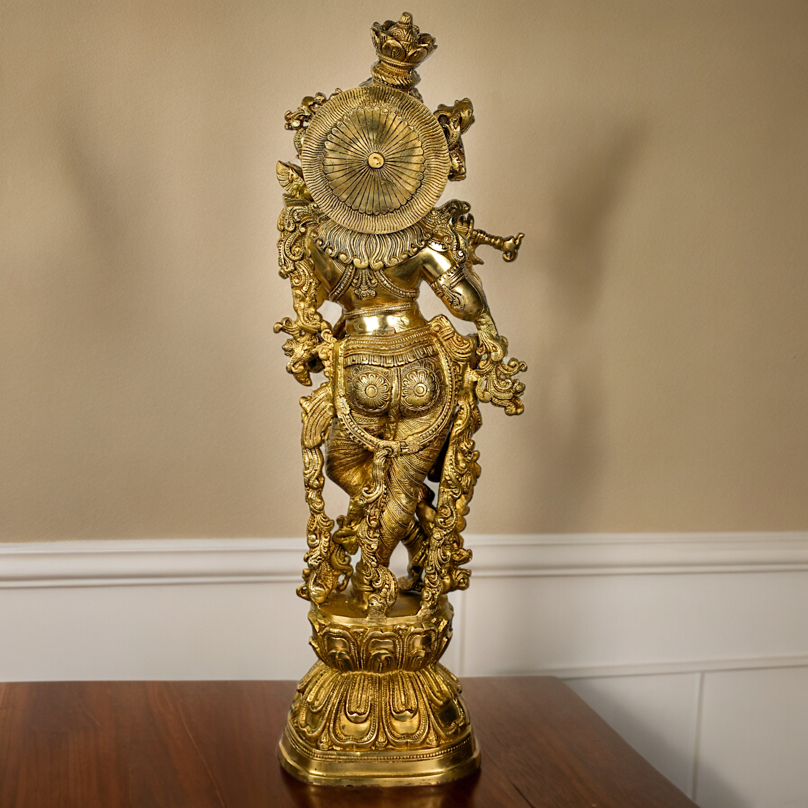 Solid Brass Radha Krishna Standing Idol - 29 inches Nikuressence