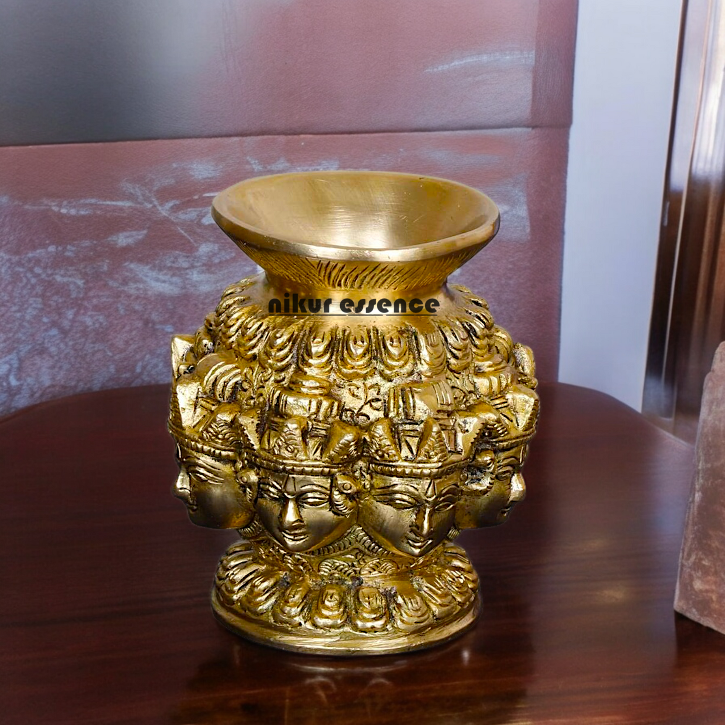 Buy Solid Brass AsthaLakshmi Kalash Matka for Pooja - 4 inches Nikuressence