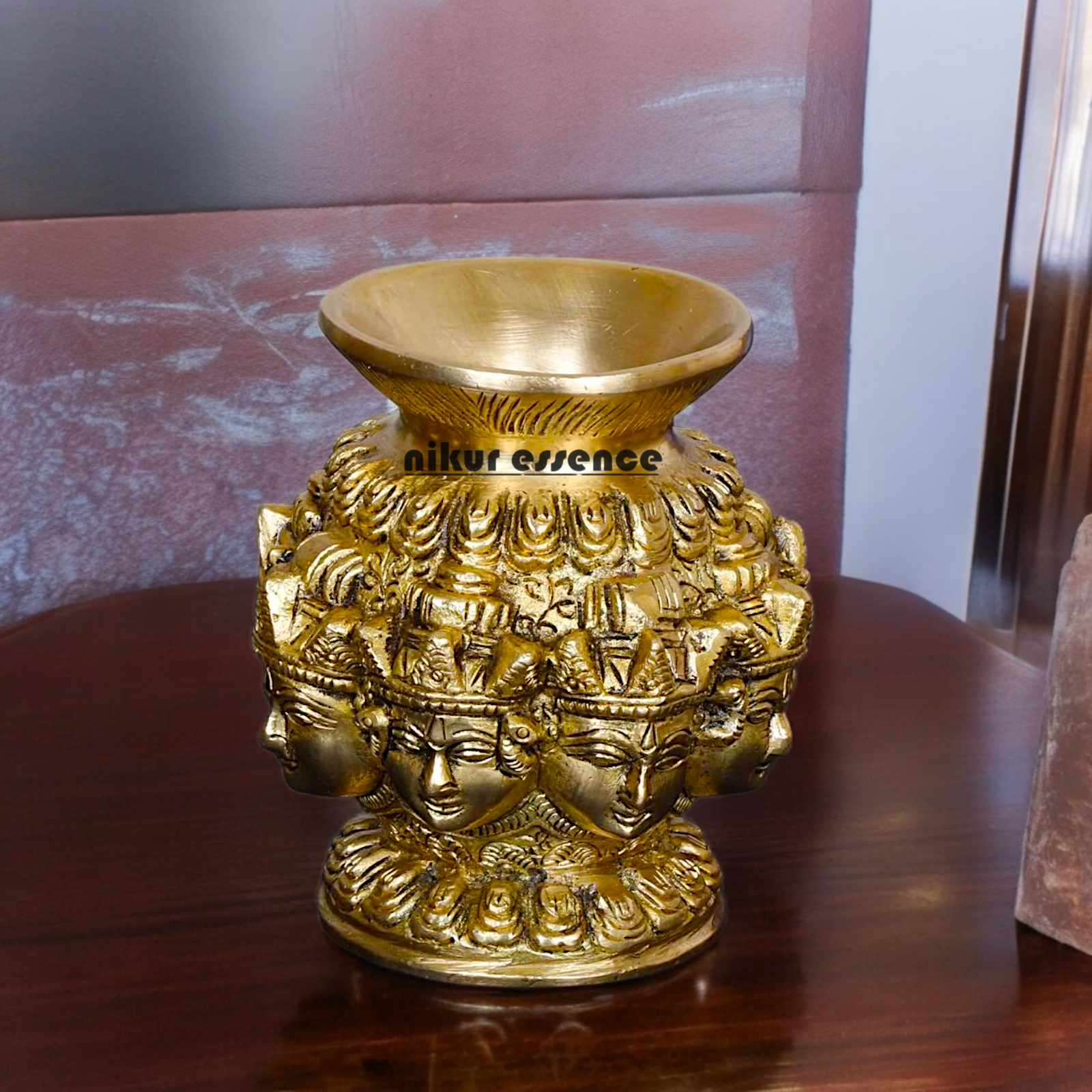 Buy Solid Brass AsthaLakshmi Kalash Matka for Pooja - 4 inches Nikuressence