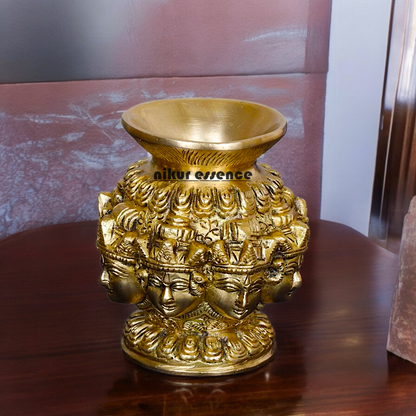 Buy Solid Brass AsthaLakshmi Kalash Matka for Pooja - 4 inches Nikuressence