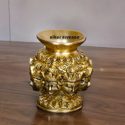 Buy Solid Brass AsthaLakshmi Kalash Matka for Pooja - 4 inches Nikuressence