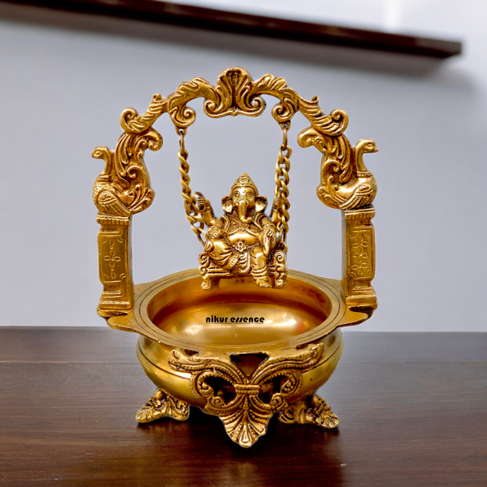 Solid Brass Ganesh Urli swing Jhula - 24.14 cm Nikuressence