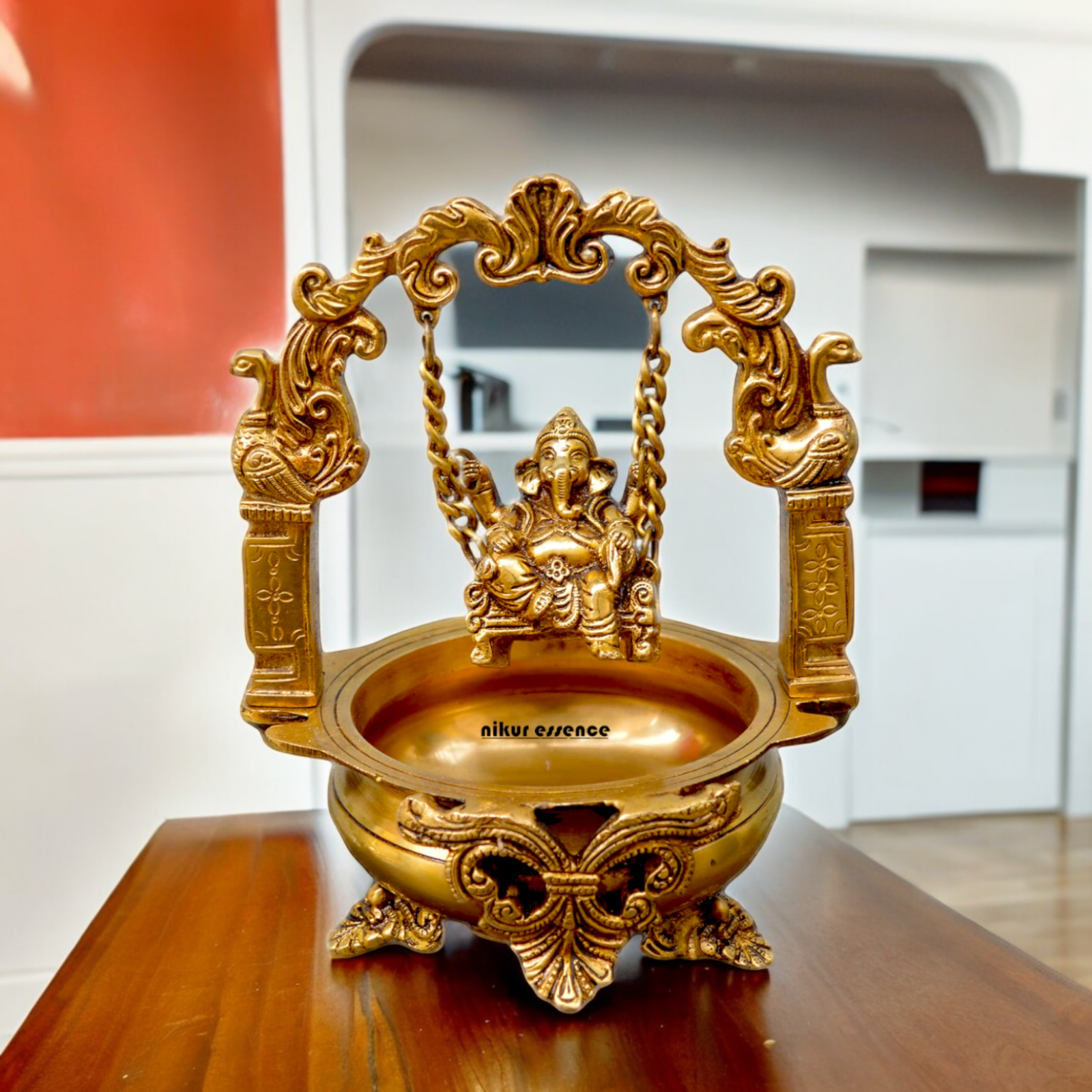 Solid Brass Ganesh Urli swing Jhula - 24.14 cm Nikuressence