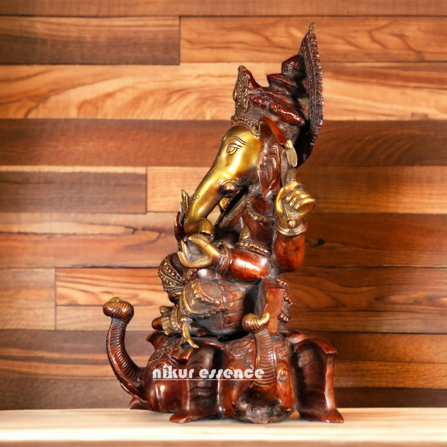 Superfine Brass Ganesh sitting - 42 cm Nikuressence