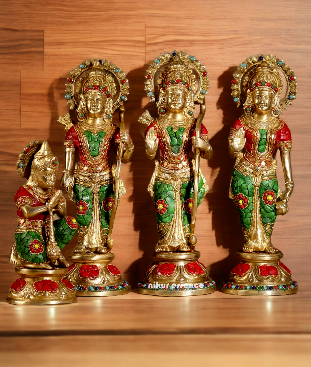 Large Brass Ram Darbar with Stone work - 13 inches Nikuressence