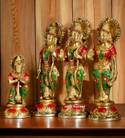 Large Brass Ram Darbar with Stone work - 13 inches Nikuressence