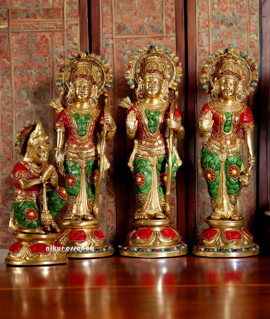 Large Brass Ram Darbar with Stone work - 13 inches Nikuressence