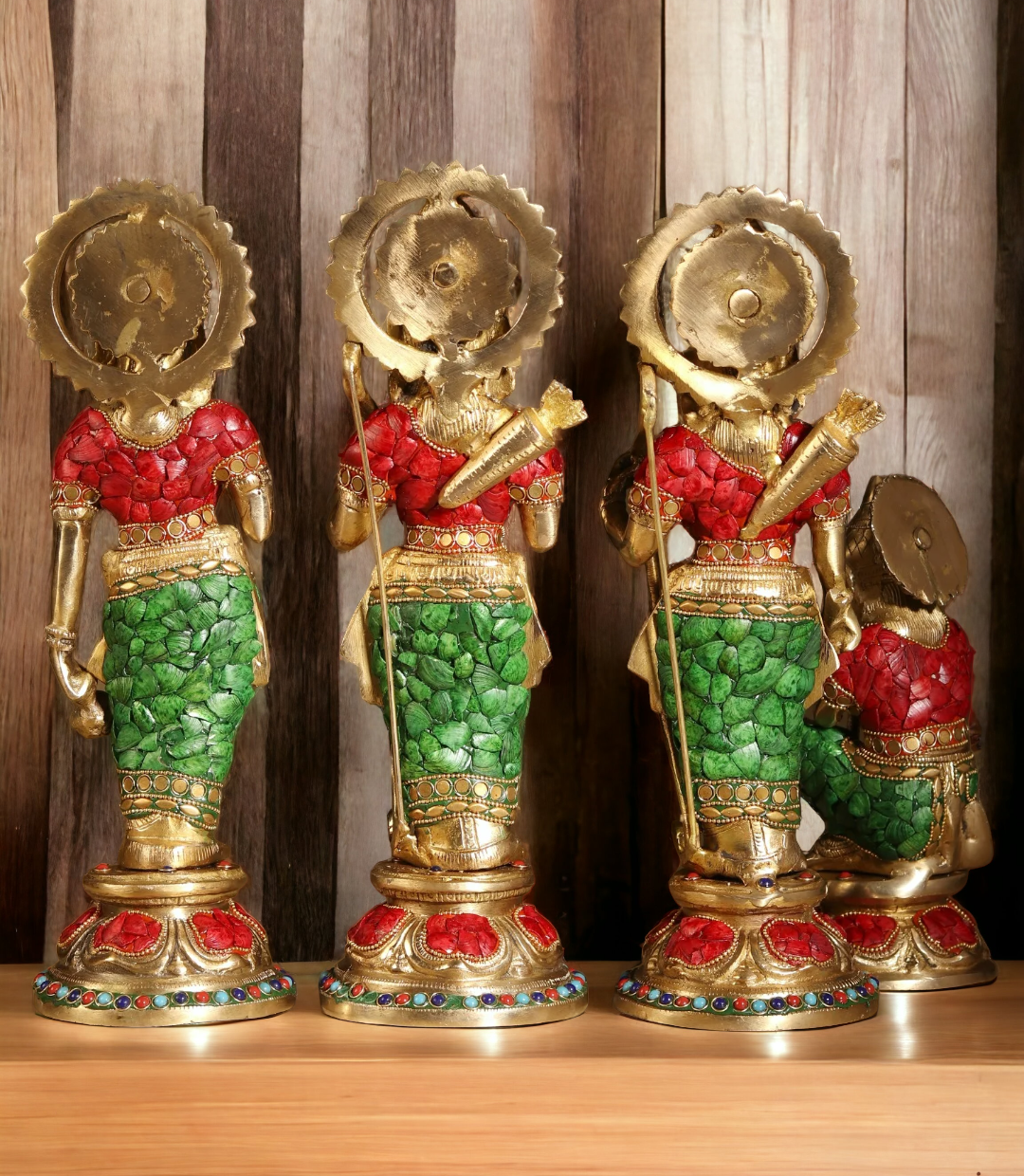 Large Brass Ram Darbar with Stone work - 13 inches Nikuressence