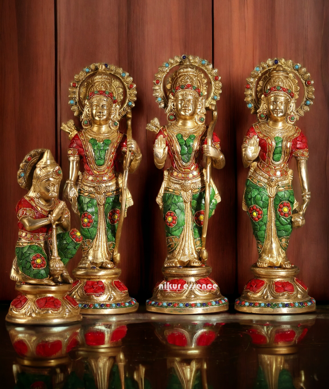 Large Brass Ram Darbar with Stone work - 13 inches Nikuressence