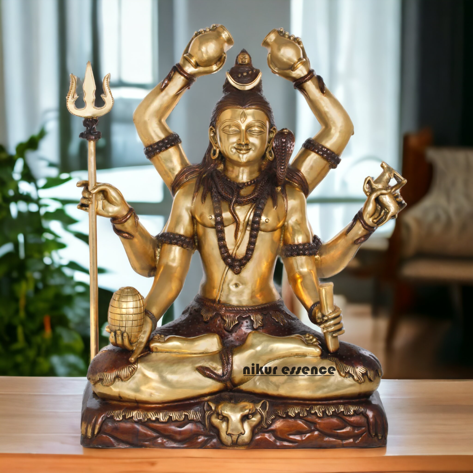 Superfine brass Shiva Sitting Meditation Idol - 77.5 cm Nikuressence