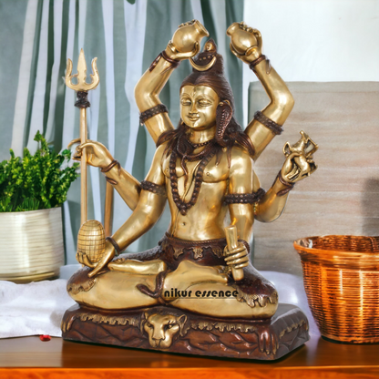 Superfine brass Shiva Sitting Meditation Idol - 77.5 cm Nikuressence