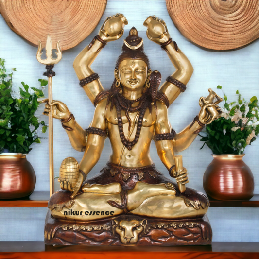 Superfine brass Shiva Sitting Meditation Idol - 77.5 cm Nikuressence