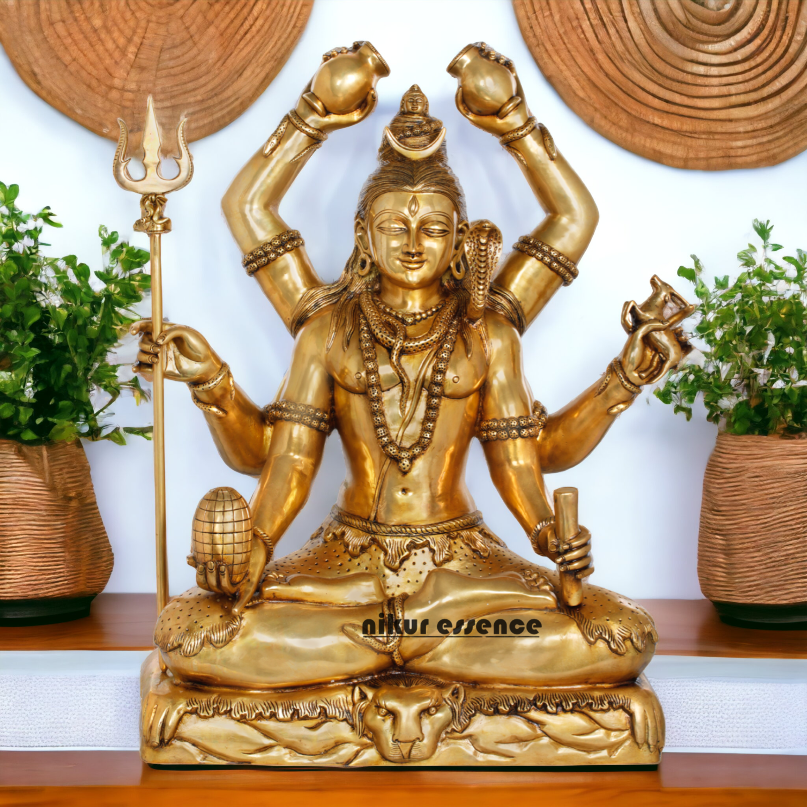 Solid Brass Shiva Sitting Idol - 77.5 cm Nikuressence