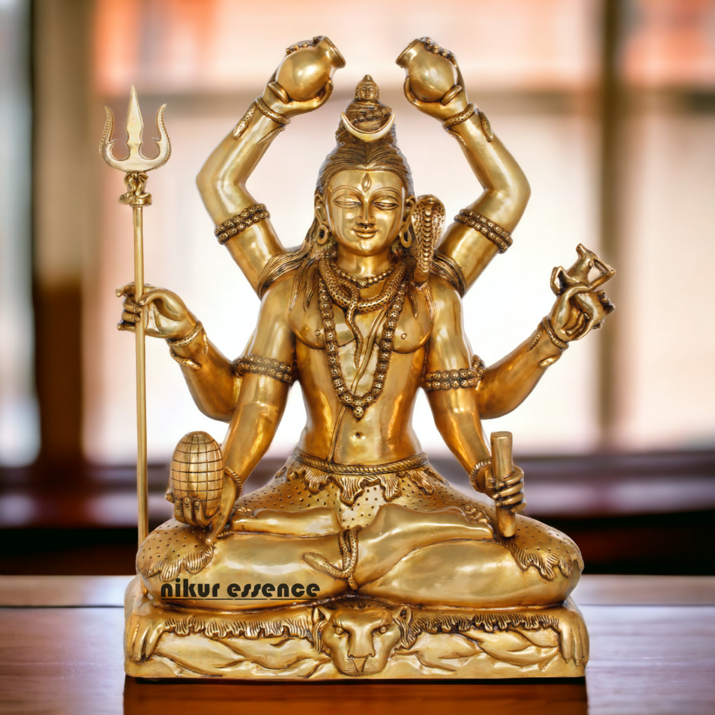 Solid Brass Shiva Sitting Idol - 77.5 cm Nikuressence