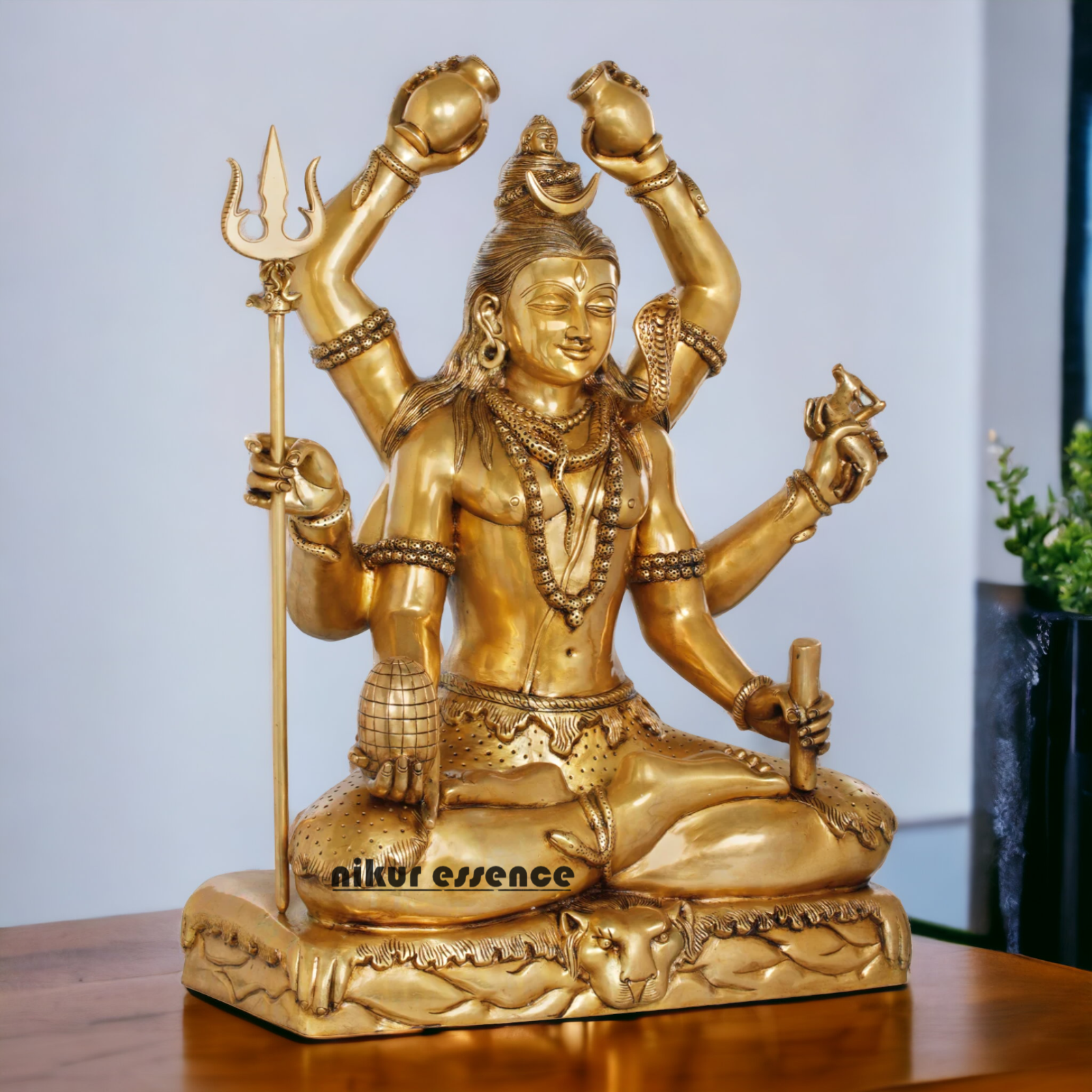 Solid Brass Shiva Sitting Idol - 77.5 cm Nikuressence