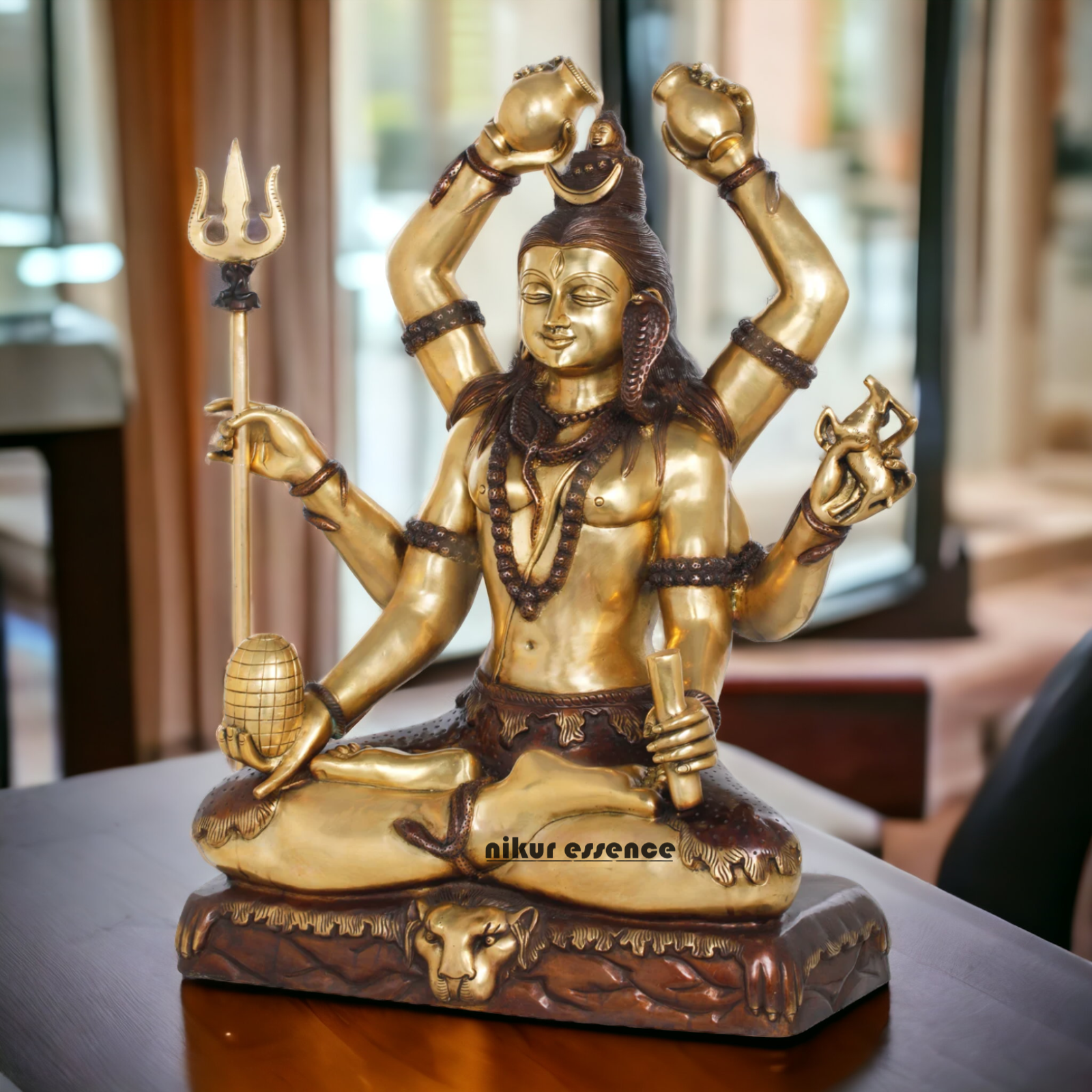 Superfine brass Shiva Sitting Meditation Idol - 77.5 cm Nikuressence