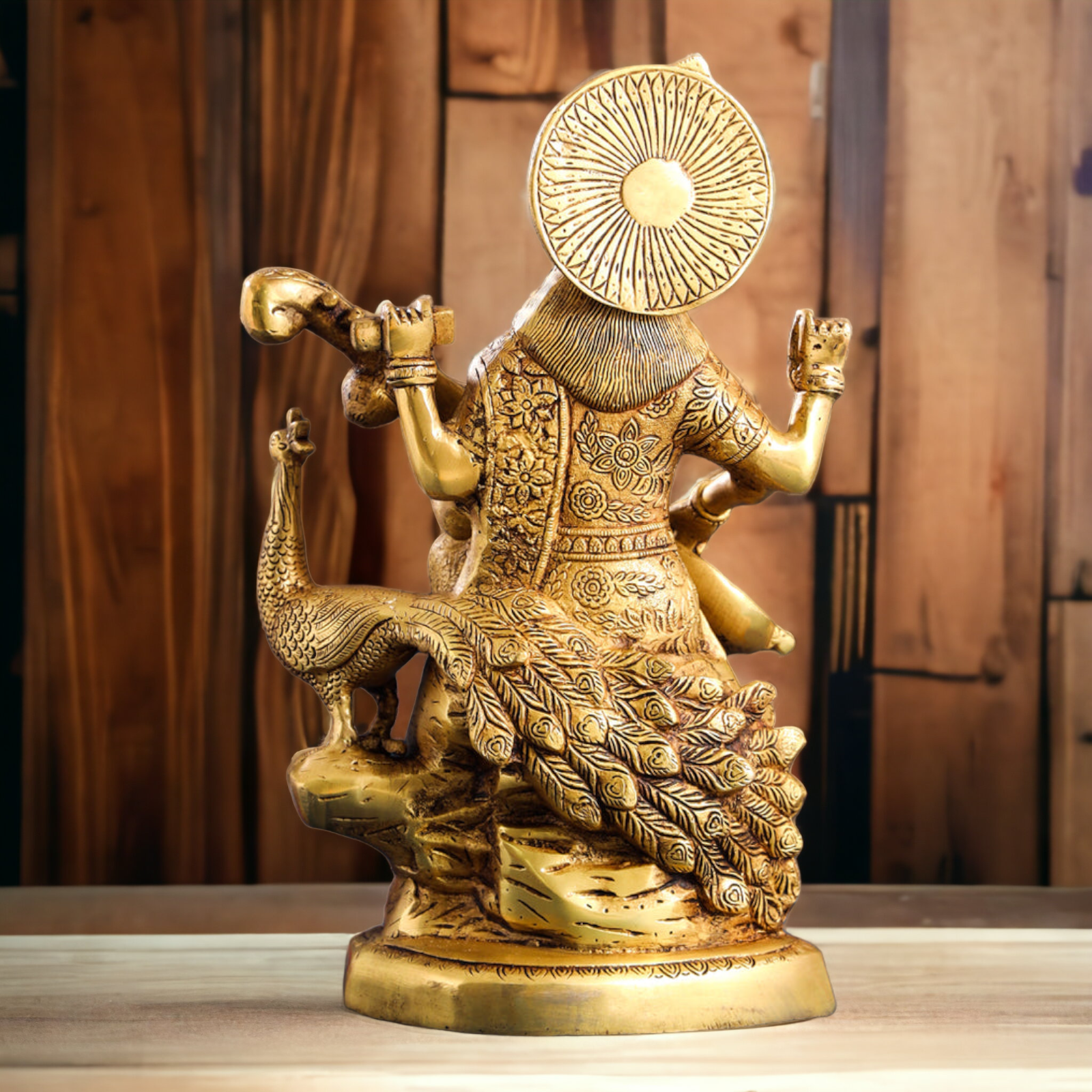 Solid Brass Saraswati Playing Veena sitting on swan idol - 38 cm Nikuressence