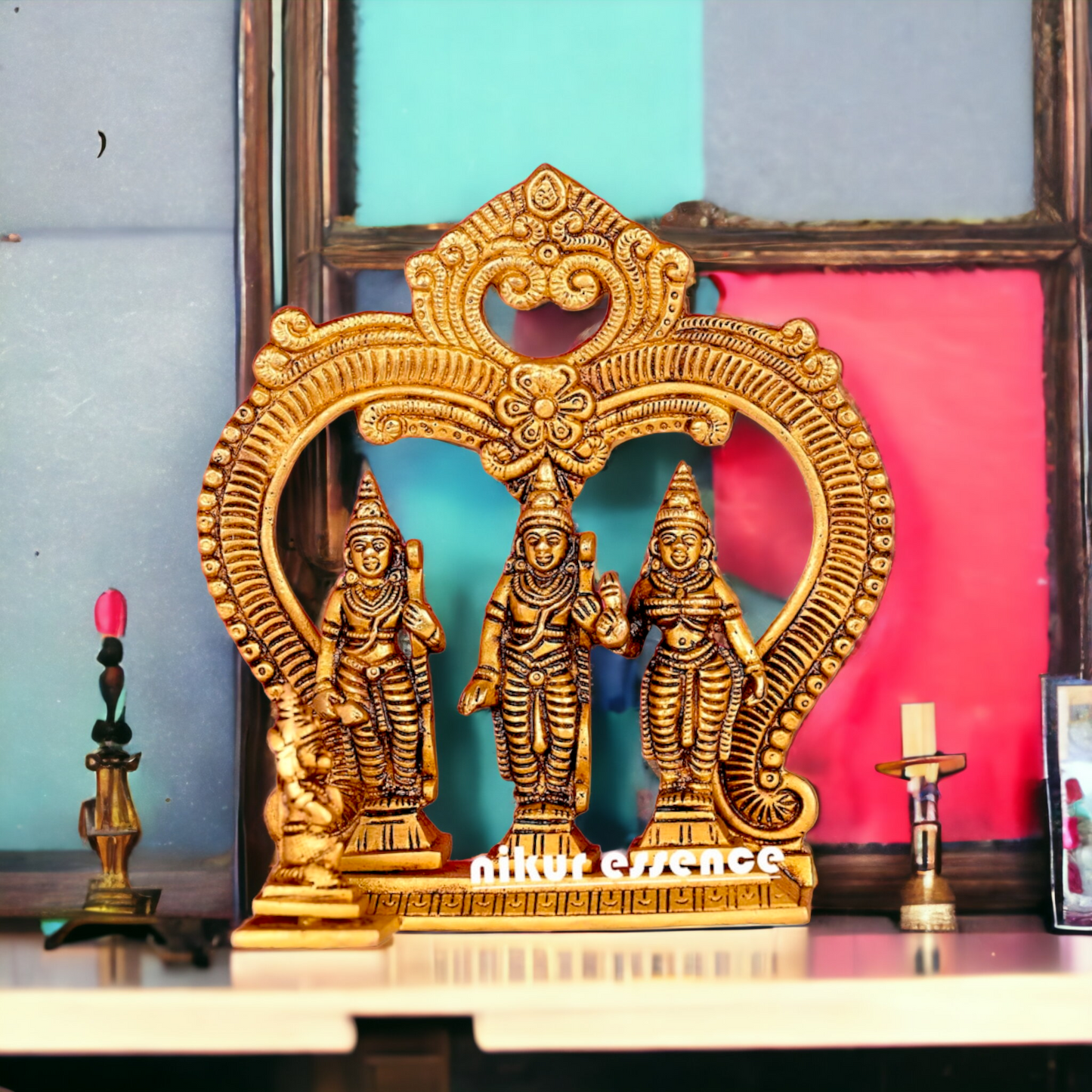 Solid Brass Ram Darbar idol - 6.5 inches Nikuressence